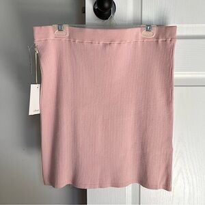 Aritzia Wilfred Soft Pink Ribbed Sweater Mini Skirt
